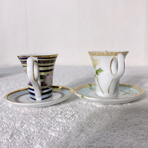 Vintage T. Limoges Casa Elite Miniature Porcelain Teacup & Saucer Sets x2 - Picture 6 of 12